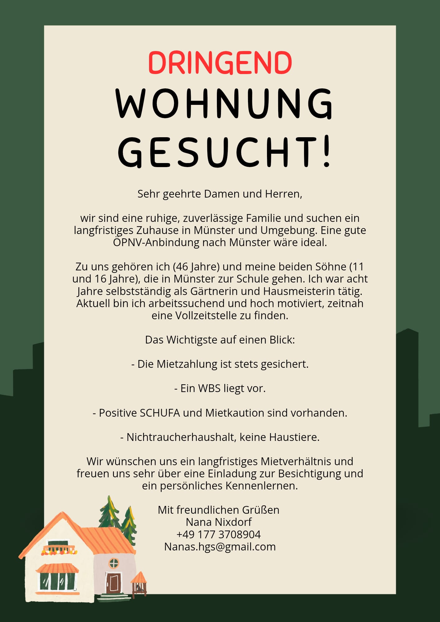 DRINGEND - WOHNUNG GESUCHT!